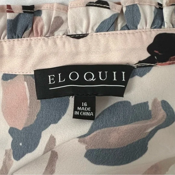 Eloquii Panthera Button Down w/ Ruffle Neck - NWT - Picture 13 of 15